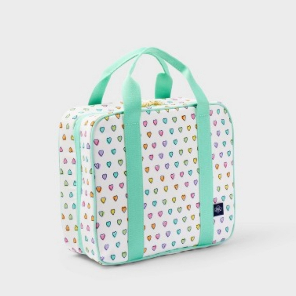 NWT Roller Rabbit x Target Disco Hearts Wave Hanging Toiletry Bag White Teal